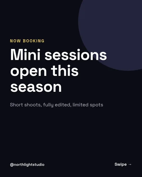Mini Session Dates Carousel – Instagram carousel template, 6 pages