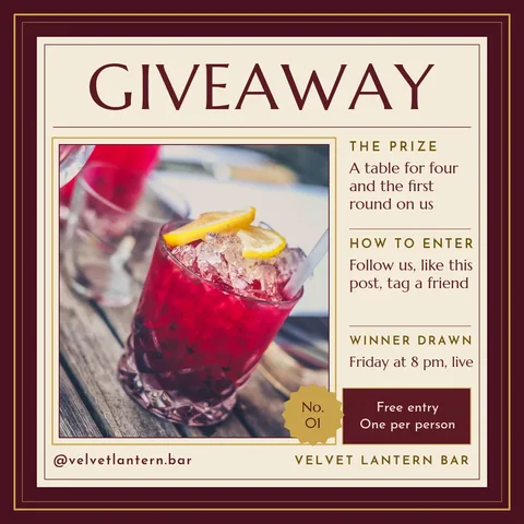 Velvet Masthead Giveaway Frames – Instagram post template