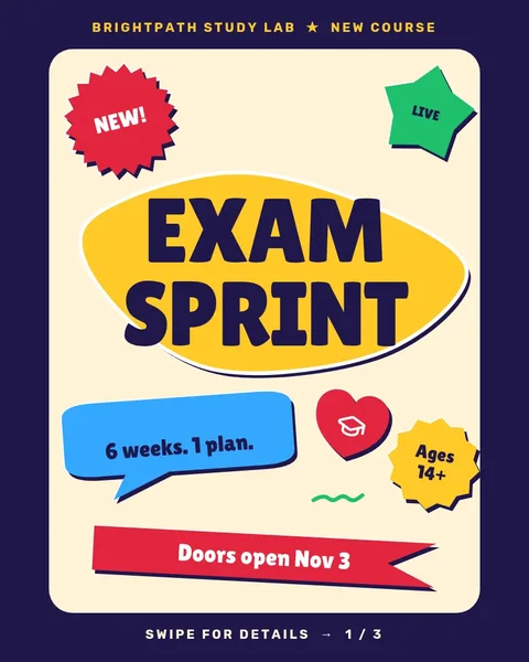 Sprint Stickers Frame Launch – Instagram carousel template, 3 pages
