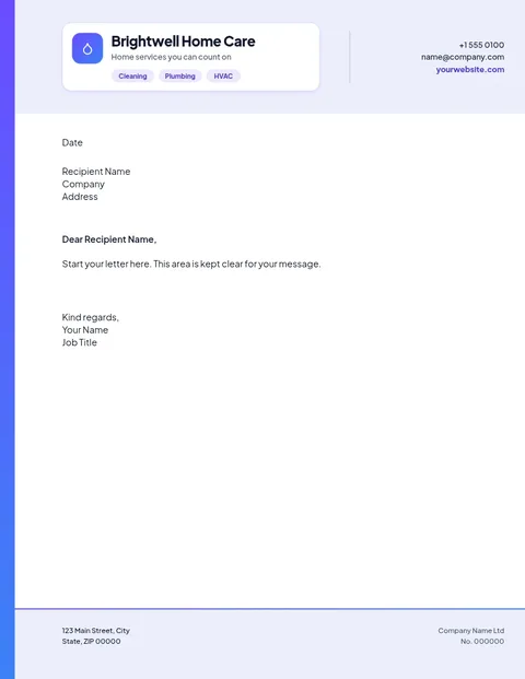 Bright Strip Home Care Letterhead – Letterhead template