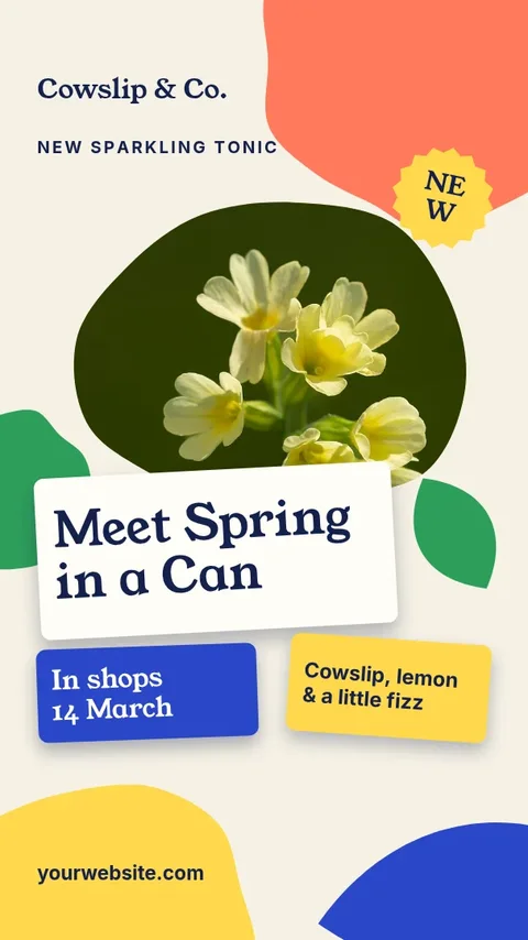 Cowslip Cut-Paper Card Drop – Instagram story template