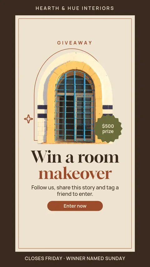 Sand Arch Window Giveaway – Instagram story template