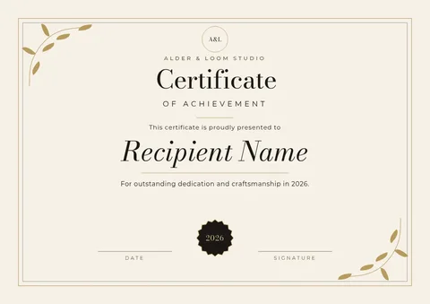 Gilded Leaf Maker Certificate – Certificate template