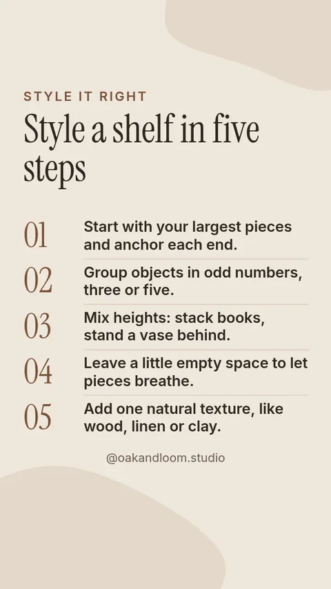 Styling Shelf Cheatsheet – Instagram story template