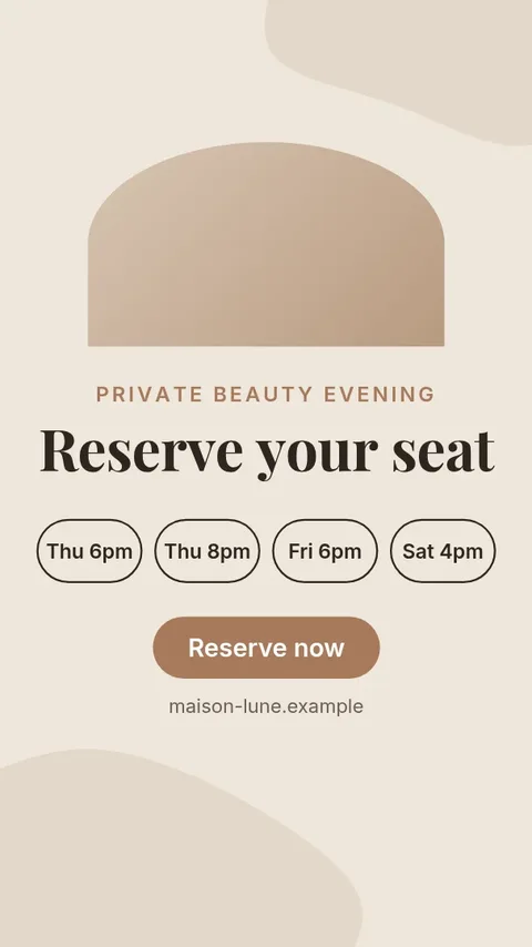 Radiance Evening Booking Story – Instagram story template