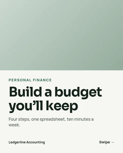 Budgeting carousel – Instagram carousel template, 6 pages