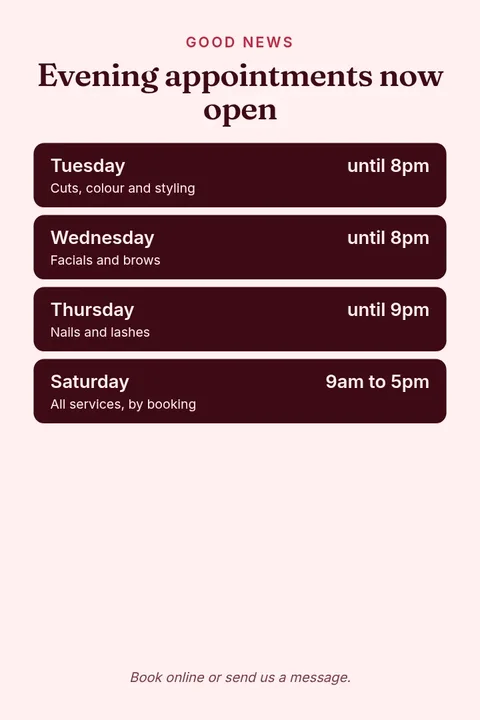 Now Booking Evenings Pin – Pinterest pin template
