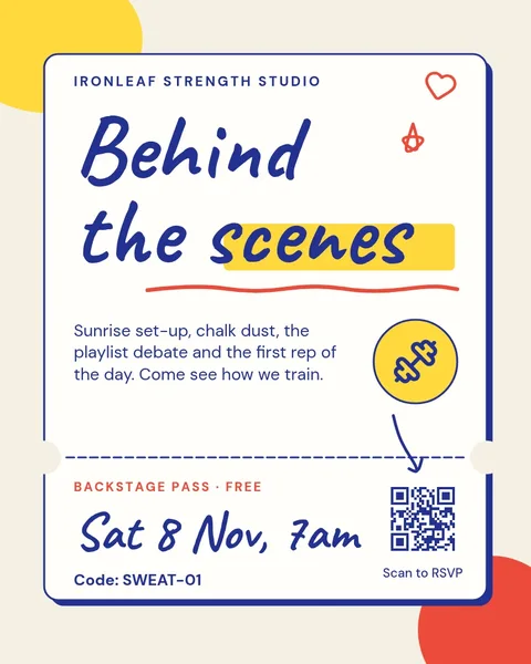 Backstage Pass Doodle Ticket – Instagram post template