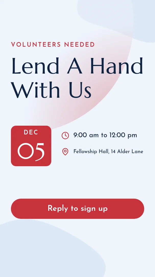 Volunteer Call Story Poster – Instagram story template