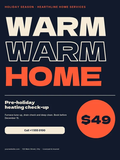 Warm Home Stacked Type Poster – Poster template