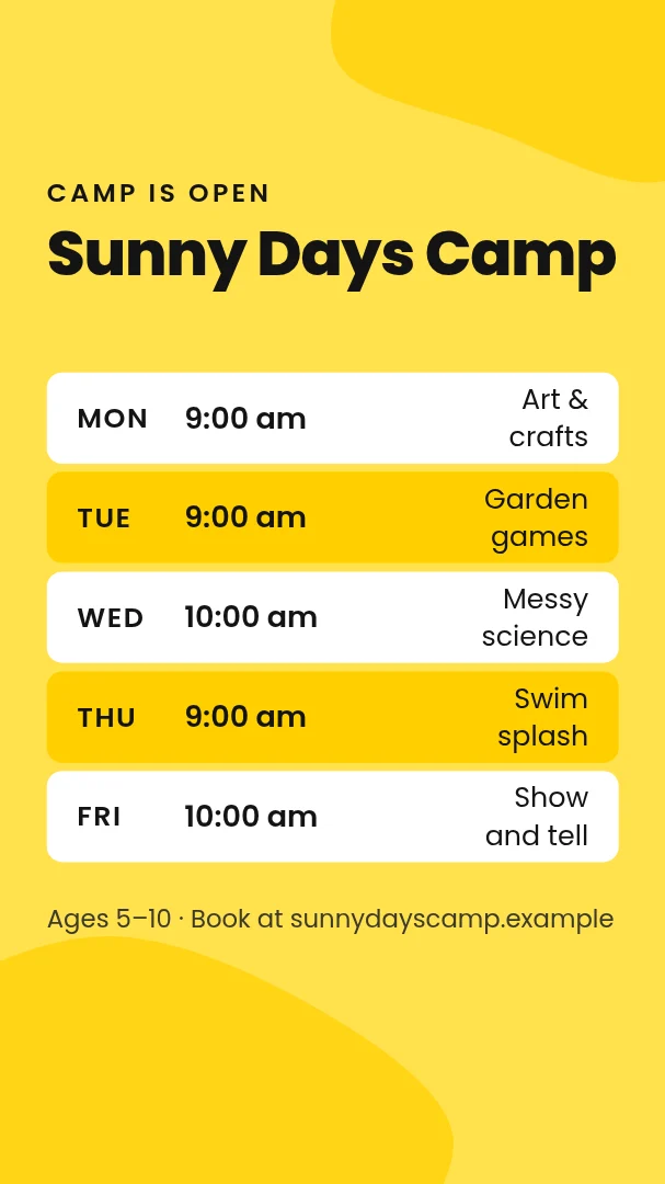 Summer Camp Sign-Up Story – Instagram story template