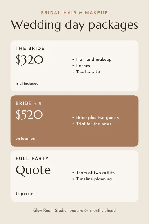 Bridal packages – Pinterest pin template