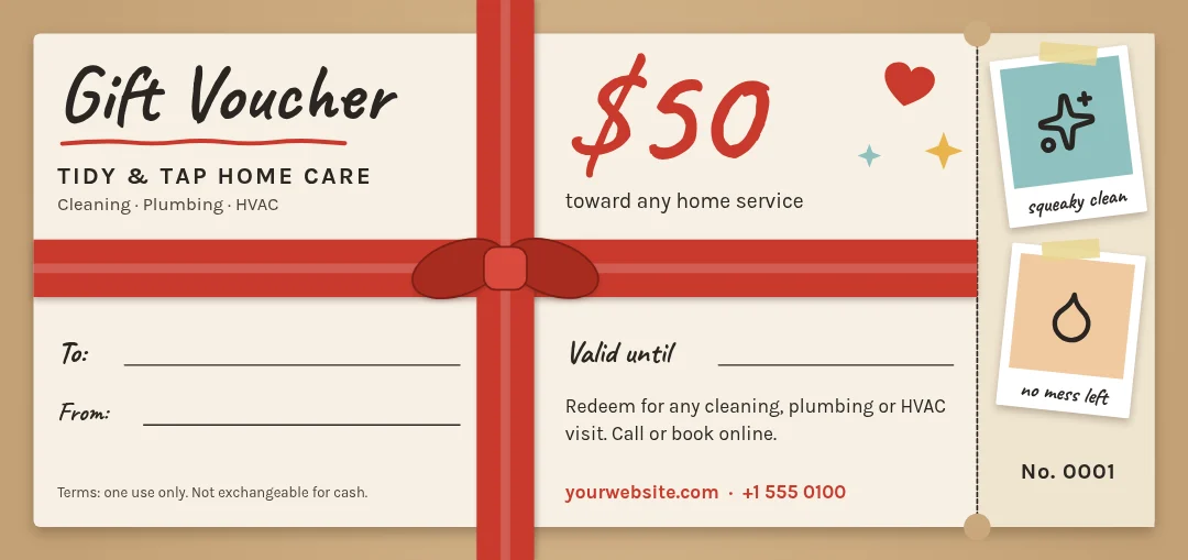 Ribbon Wrap Polaroid Voucher – Gift voucher template