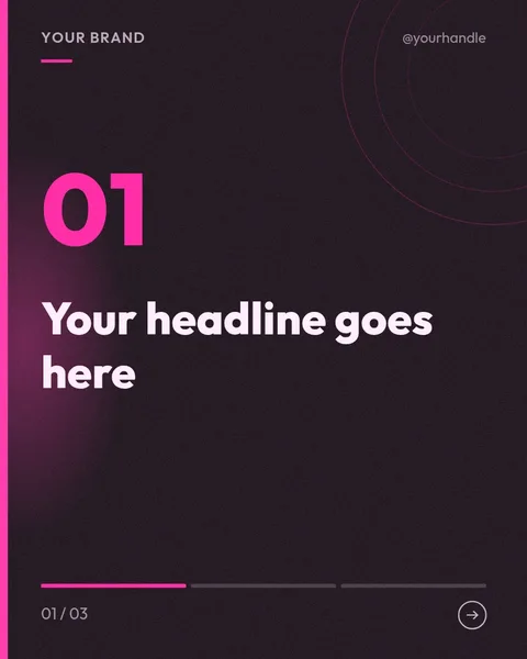 Neon Magenta – Instagram carousel template, 3 pages