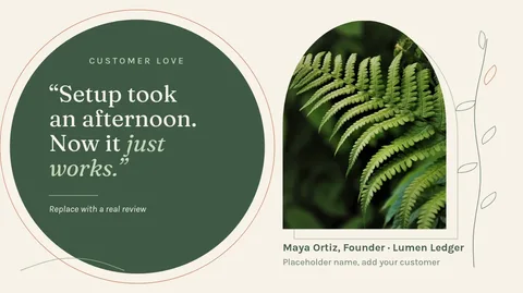 Sage Circle Fern Testimonial – X post template