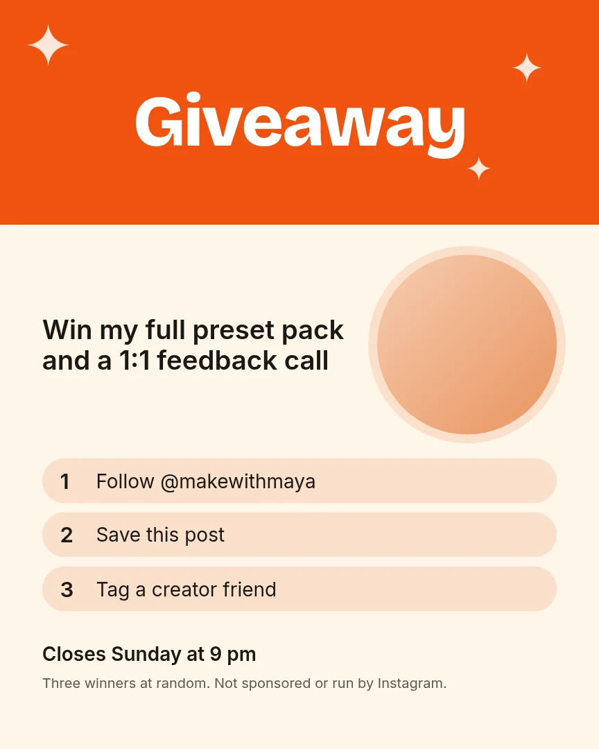 Creator giveaway – Instagram post template