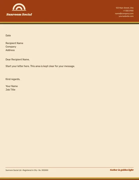Rust Rainbow Band Letterhead – Letterhead template