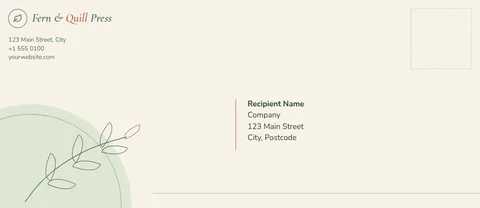 Fern Press Corner Envelope – Envelope template