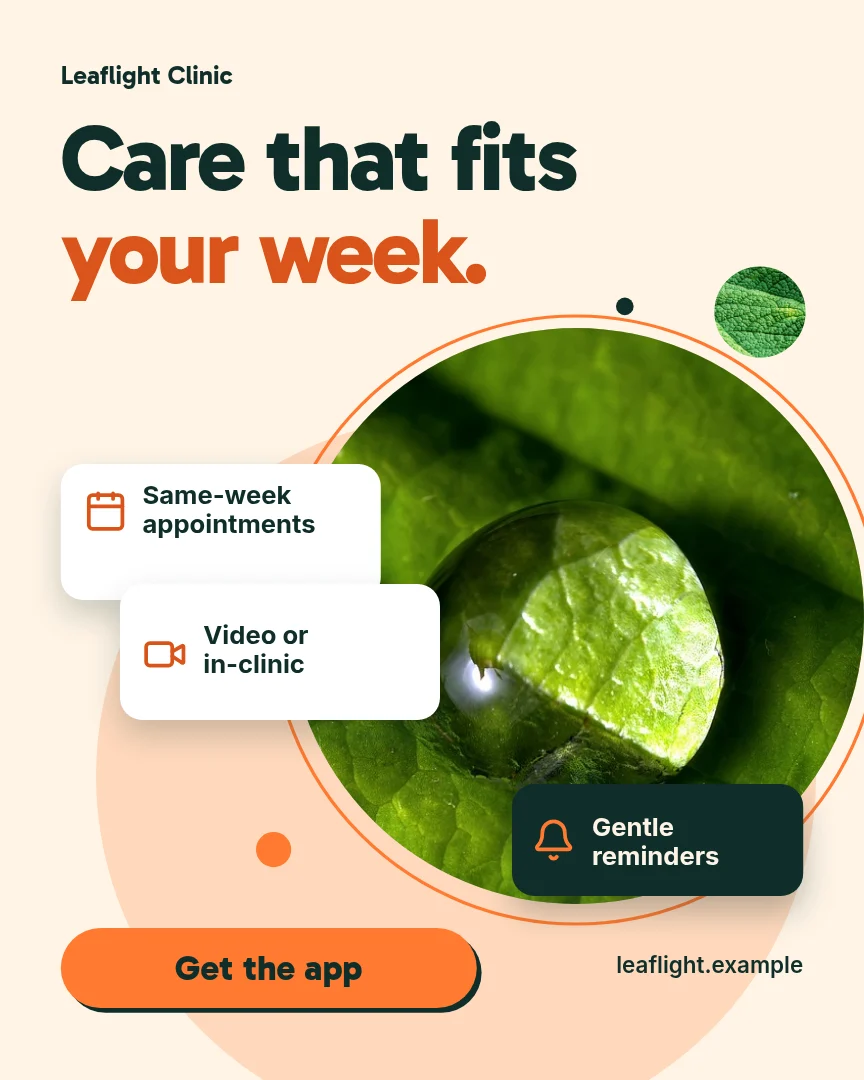 Dewdrop Circle Booking Ad – Instagram post template