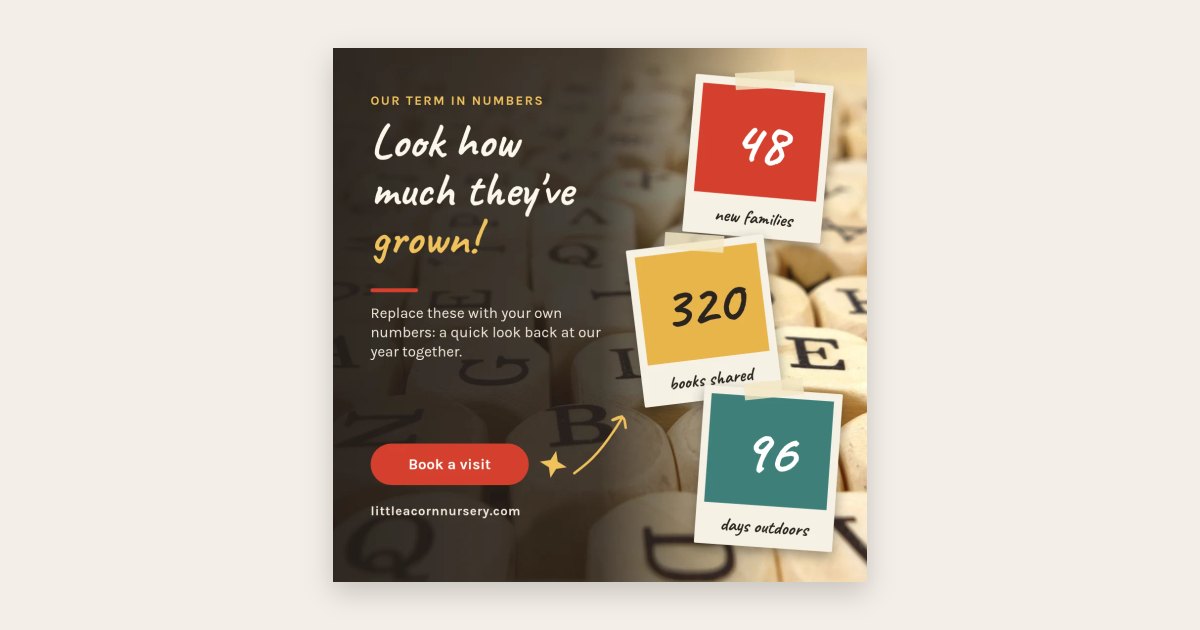 Letter Block Video Free Kids Stats Instagram Post Template: Alphabet Blocks Polaroid Tally ...