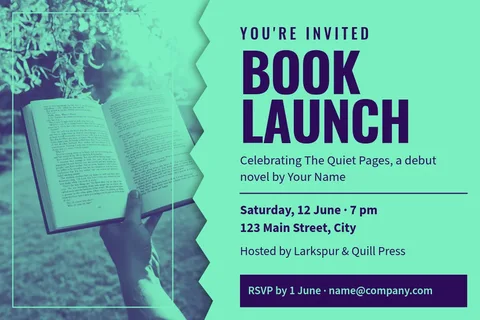 Torn Mint Book Launch Invitation – Invitation template
