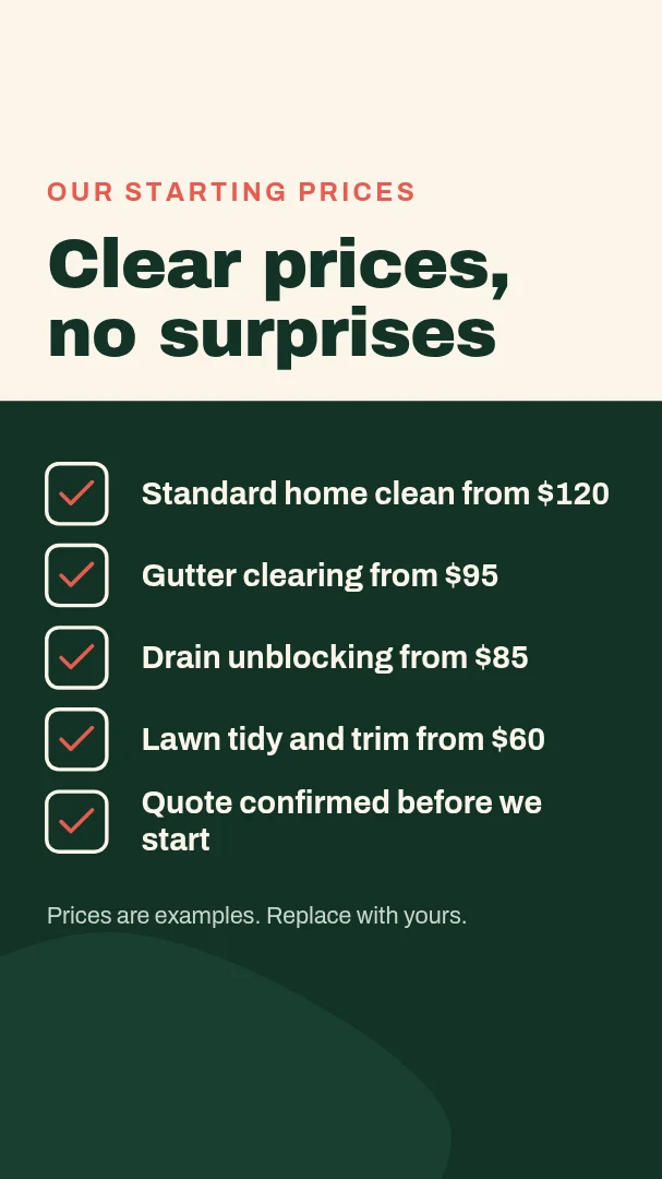 Clear Price Menu – Instagram story template