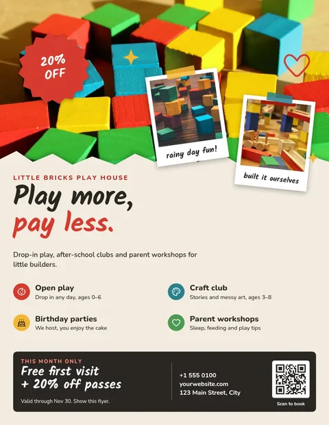 Torn Paper Polaroid Play Sale – Flyer template