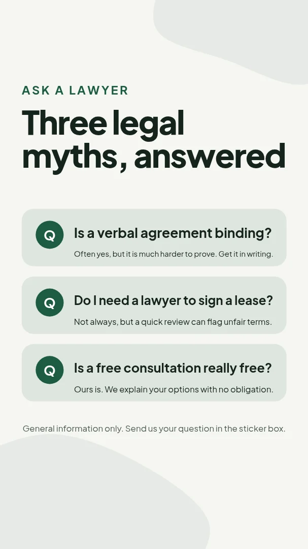 Legal Myths Q&A Story – Instagram story template