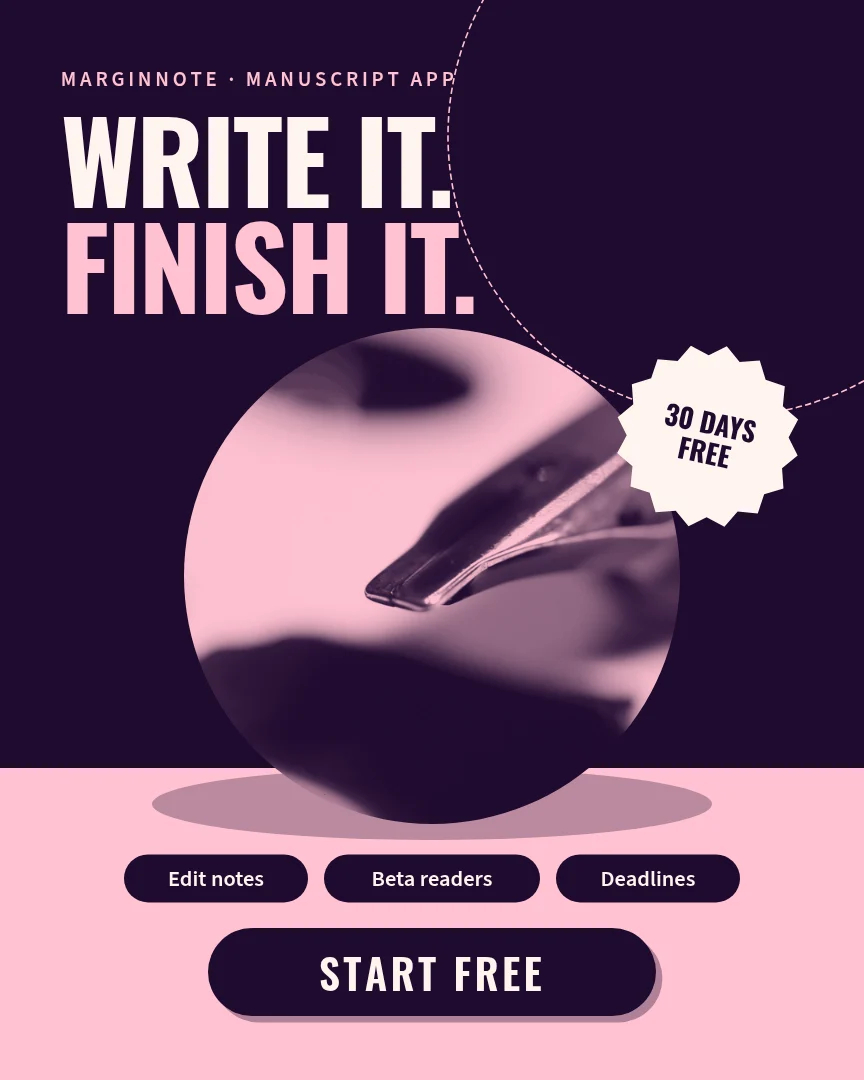 Plum Inkblot Manuscript Stage – Instagram post template