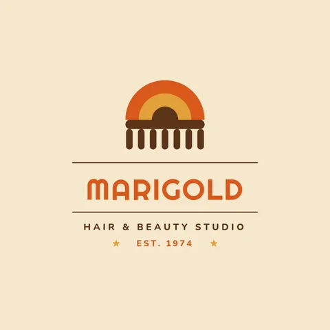 Marigold Rainbow Comb Lockup – Logo template