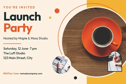 Marigold Orbit Launch Invite – Invitation template